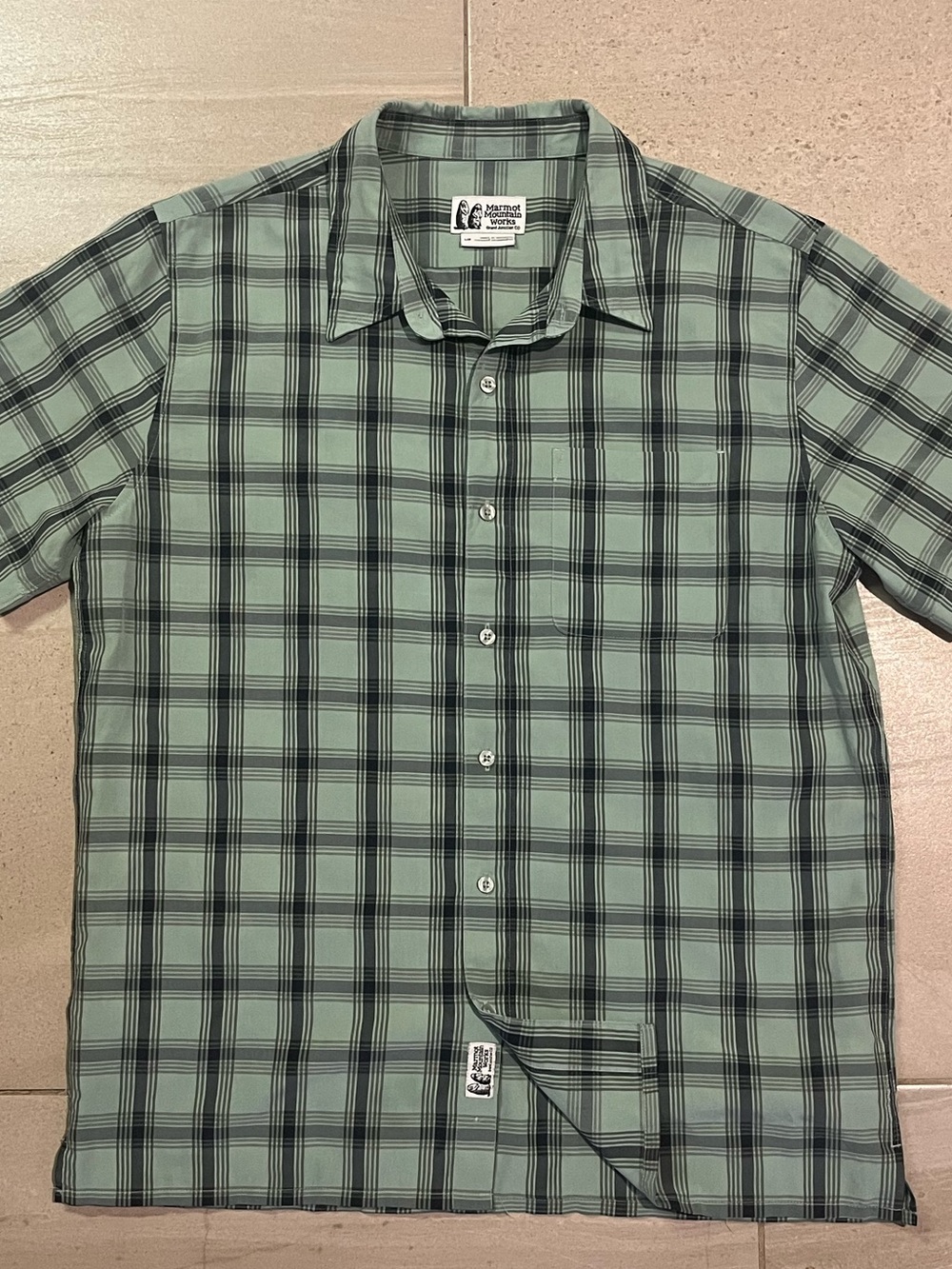 MARMOT Men's Eldridge Classic Button Up Hiking Shirt, Frosty Green Oliver Plaid